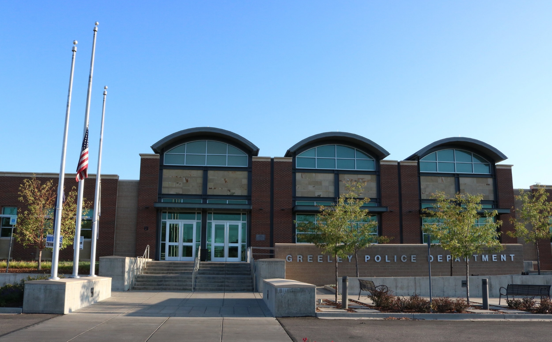 A photo of the front (south) entrance of the Greeley (Colo.) Police Department.